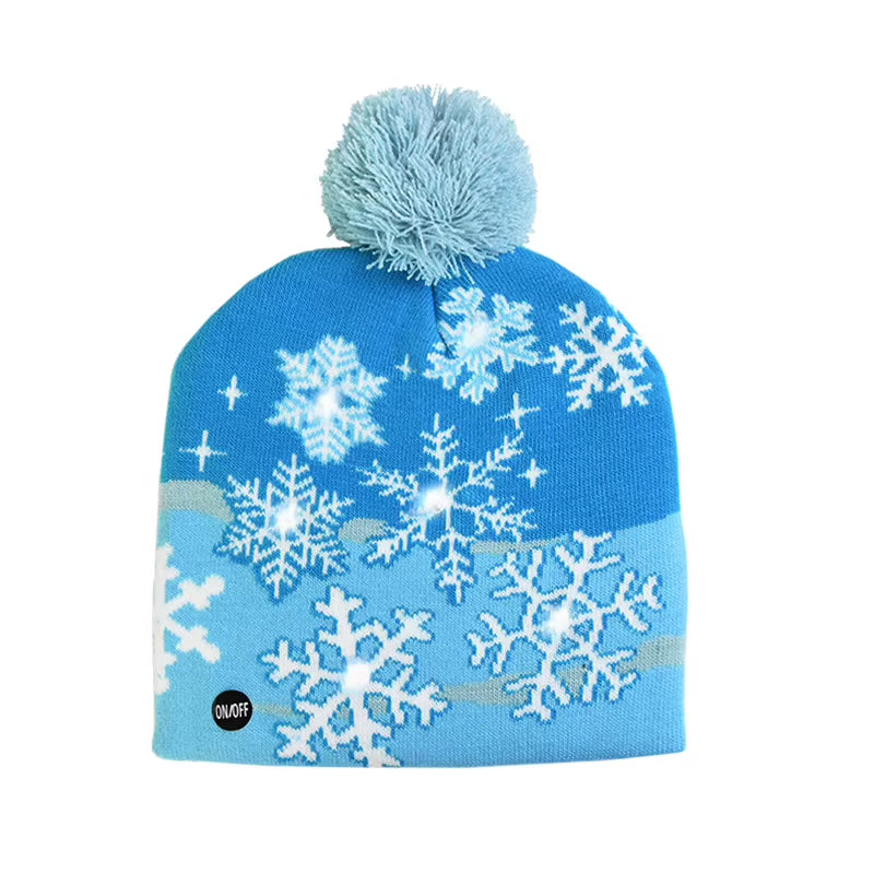 LED Christmas Hat Sweater Knitted Beanie Christmas Light up Knitted Hat Christmas Gift for Kids Xmas 2026 New Year Decorations