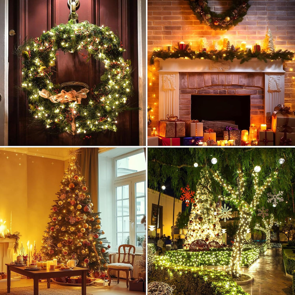 99FT 300 LED Christmas String Lights End-To-End Plug 8 Modes Indoor Lights with Timer, Outdoor Indoor Fairy Lights Christmas Tree Patio Garden Holiday Warm White