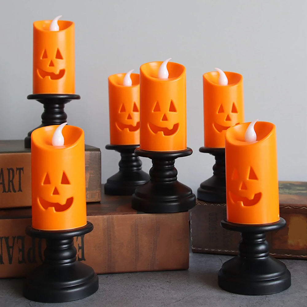 Halloween Pumpkin Lights Halloween LED Candle Light Halloween Decoration Pum-Pkin Lantern Pumpkin Decorations