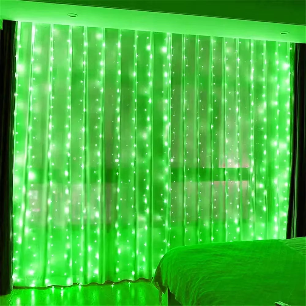 Holiday Decor Party Birthday Decoration LED 8 Mode Christmas Light USB Curtain String Light Garland Wedding Fairy Light Navidad