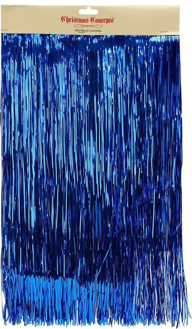 ® Shiny Icicles Strands - Lametta Christmas Tree Decorations (Royal Blue)