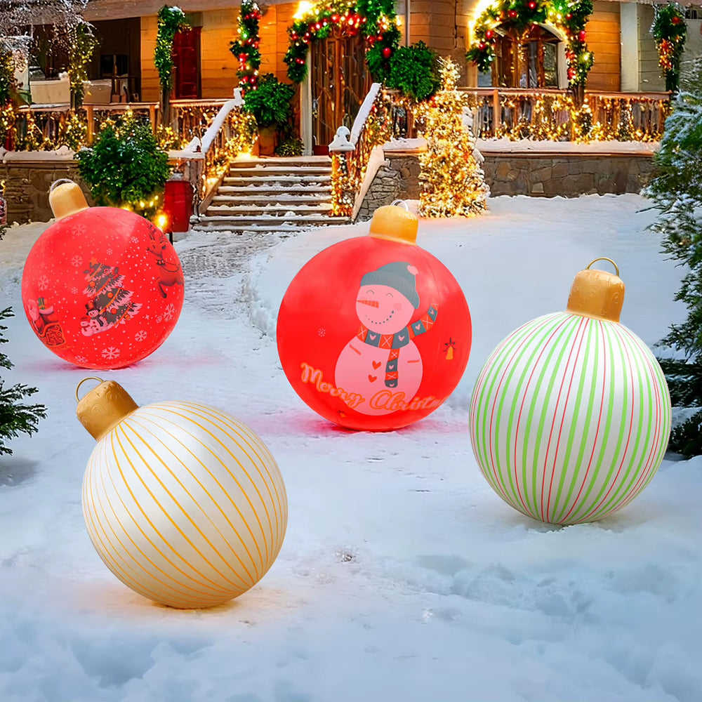 1PC Inflatable Christmas Balls Large PVC Christmas Hanging Ornaments Oversized Christmas Tree Balls Blow up Christmas Balls