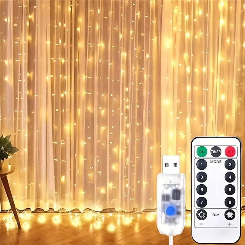 Garland Wedding Fairy Light LED Christmas Light USB Plug Curtain String Lamp Holiday Decor Party Birthday Wall Decoration