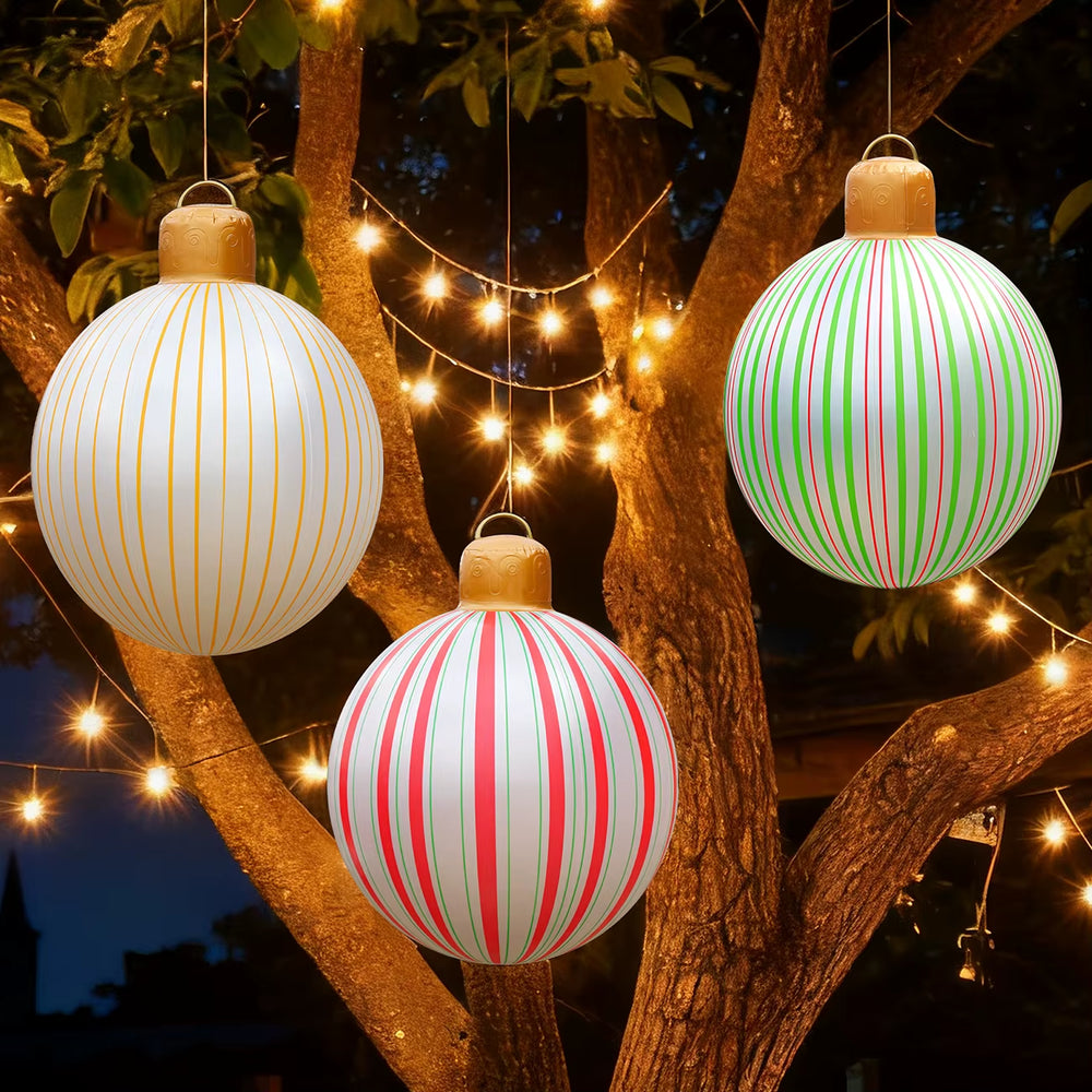 1PC Inflatable Christmas Balls Large PVC Christmas Hanging Ornaments Oversized Christmas Tree Balls Blow up Christmas Balls