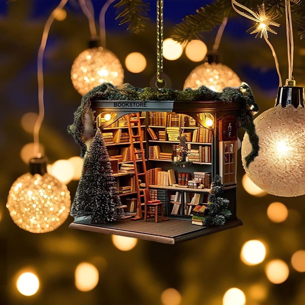 2024 Christmas Christmas Tree Decorations Acrylic Navidad Decoration Bookshelf Pendant Christmas Christmas Tree Decorations Tree Hanging Decorations Stacking Christmas Interior Decorations
