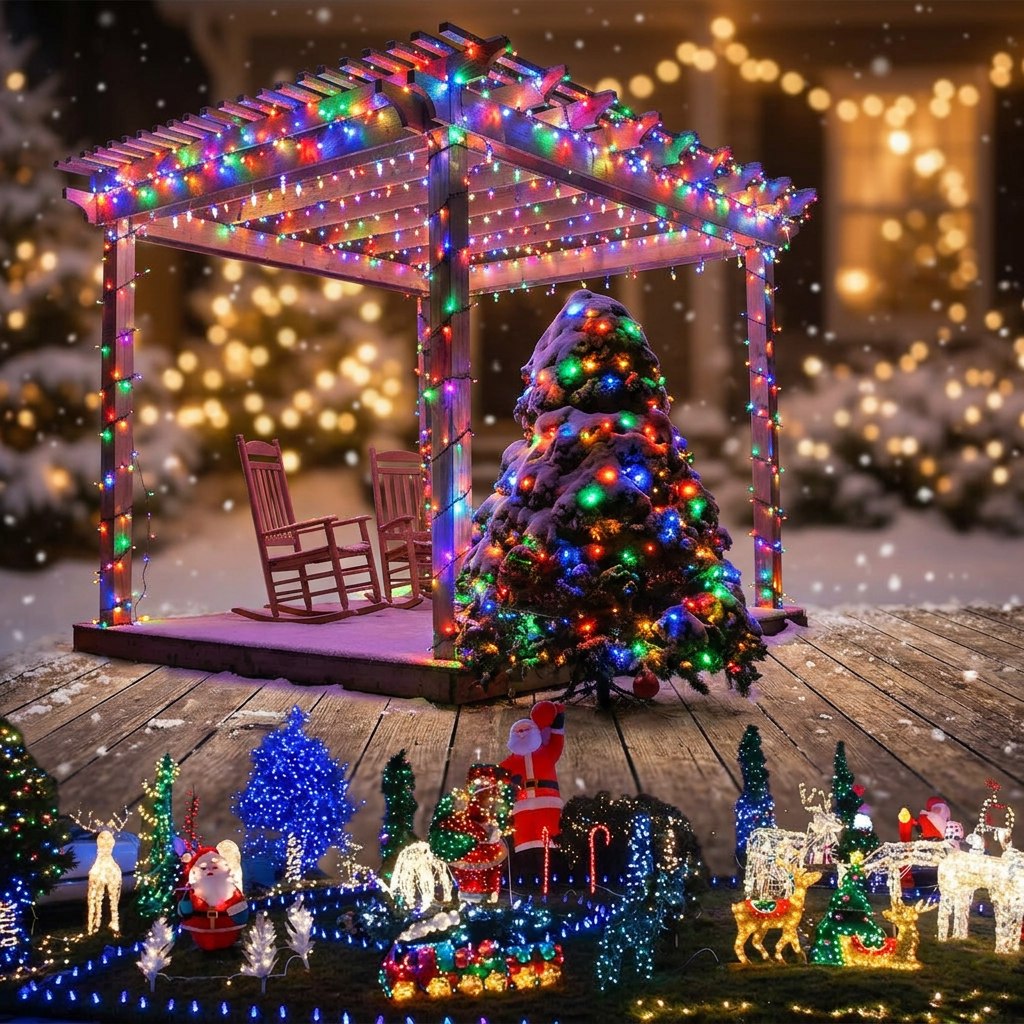 Guirlande lumineuse solaire de Noël pour extérieur