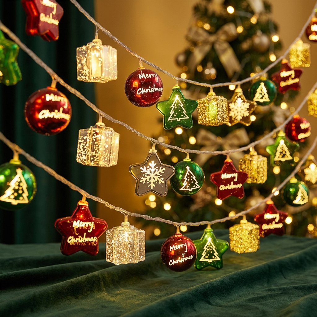 Guirlande lumineuse de Noël à motifs